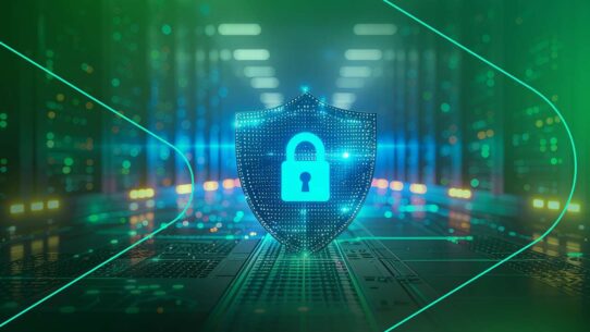 Ícone de proteção em fundo digital seguro
