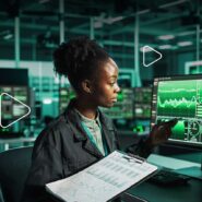 Analista de dados em ambiente tecnológico moderno