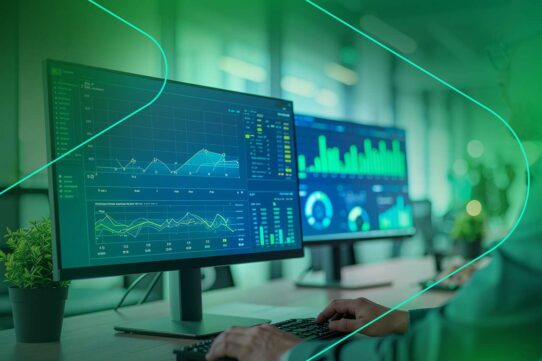 Análise de dados em painéis de controle financeiros.