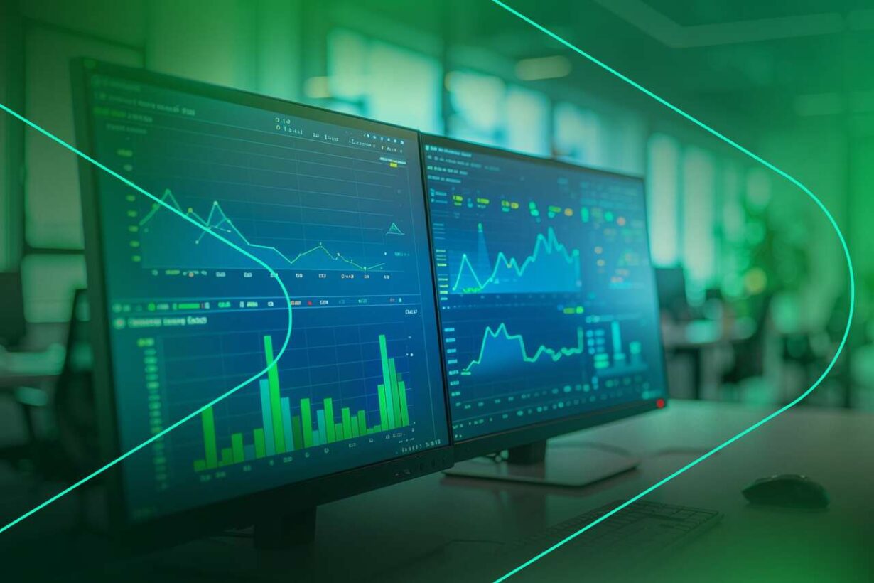 Gráficos de dados em monitores de computador