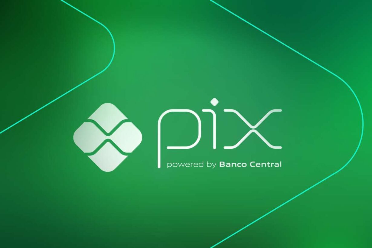 Logotipo do PIX do Banco Central em fundo verde